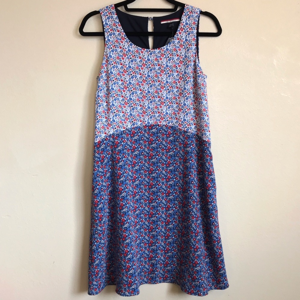 NWT Tommy Hilfiger Dress Red Blue Pockets
